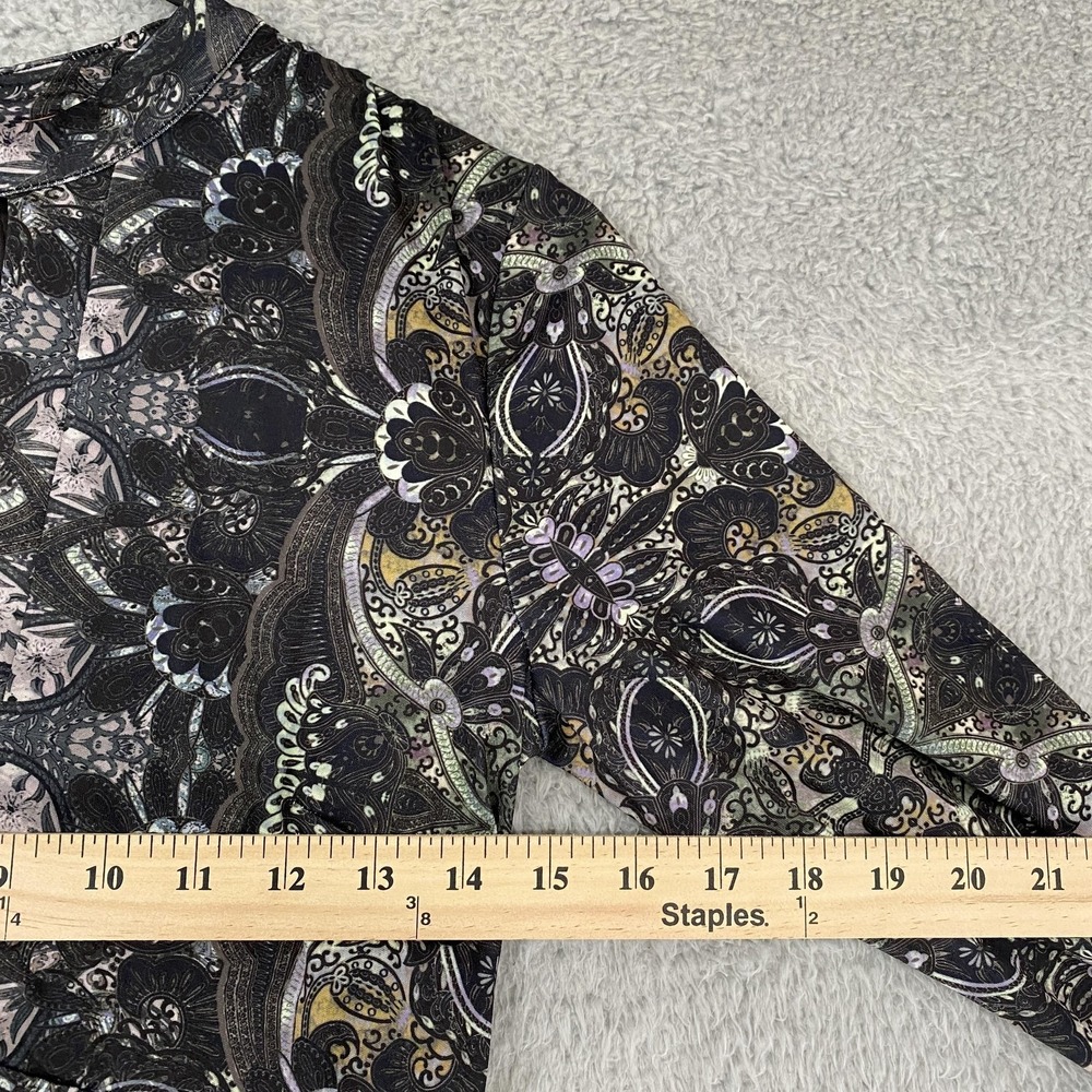 Free People Maxi Dress Womens Small Black Metallic Paisley‎ Cabaret Boho Keyhole - Picture 4 of 11